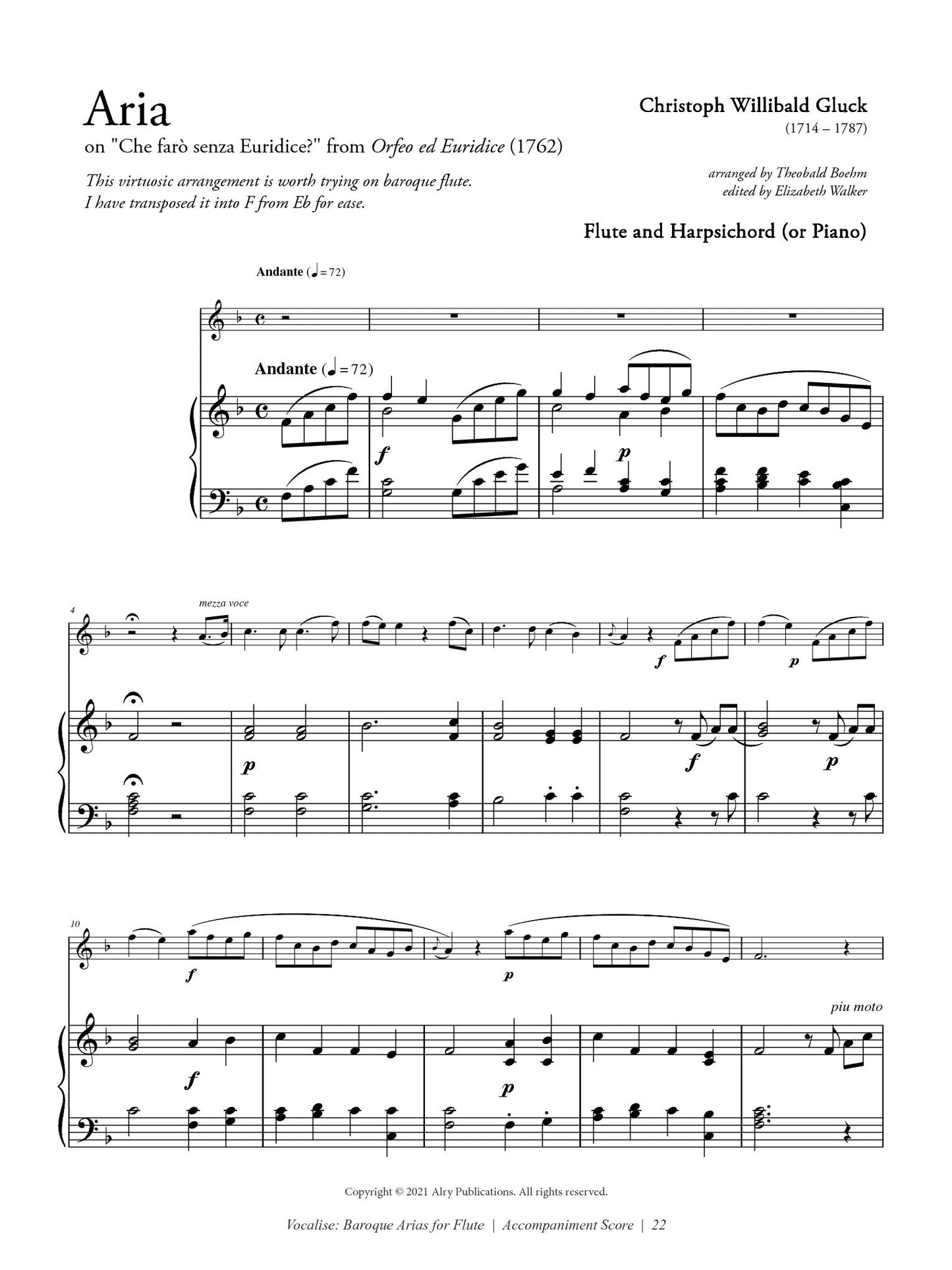 Walker - Vocalise: Baroque Arias for Flute, a Guided Collection