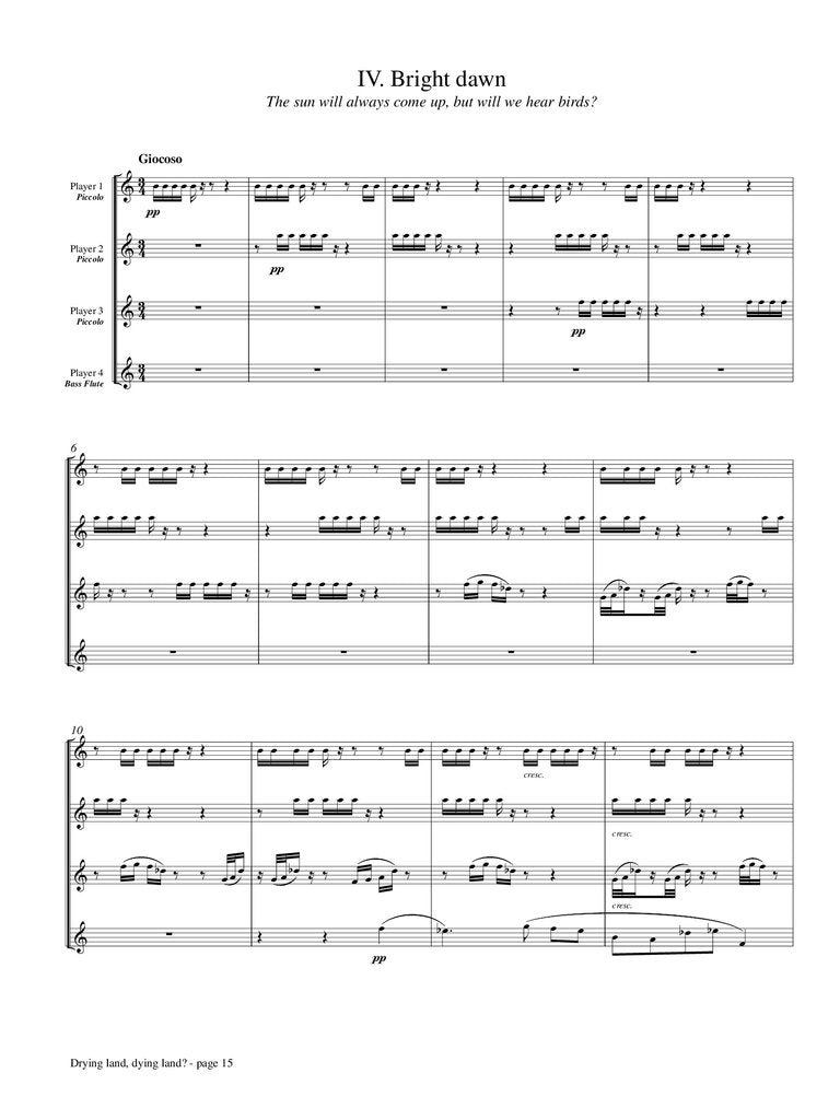 Griffin - Drying land, dying land? for Flute Quartet