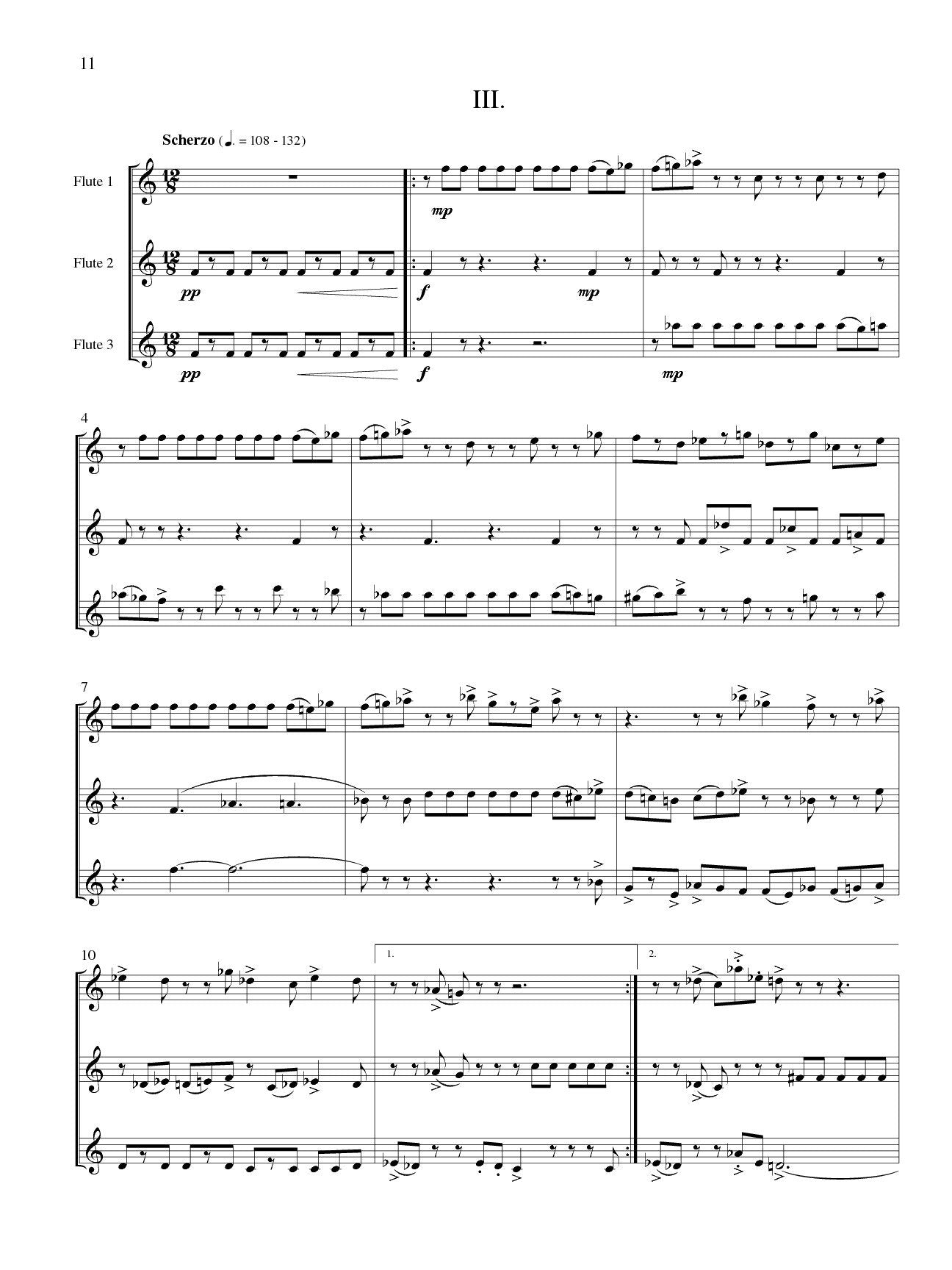 La Montaine, John - Trio Sonata for 3 Flutes or 30 Flutes or 300 Flutes