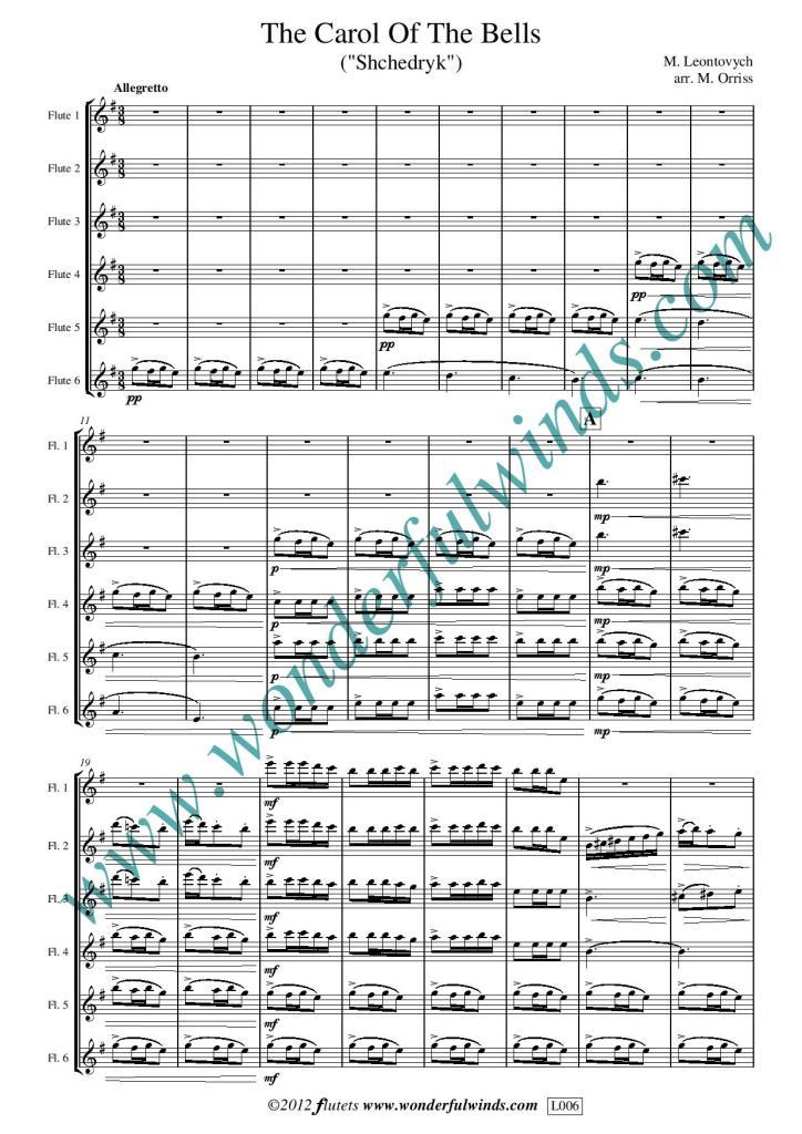 Leontovych, M. - The Carol Of The Bells - Digital Download