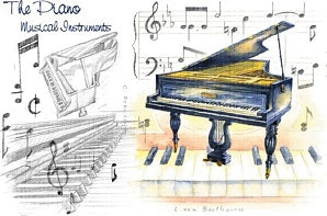 Greetings Card - Piano Design