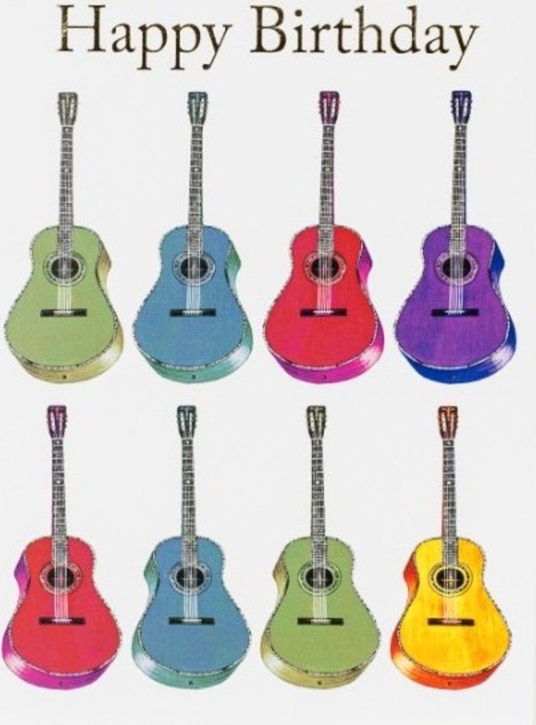 Happy Birthday Card - Jazzy Acoustic Guitar Design