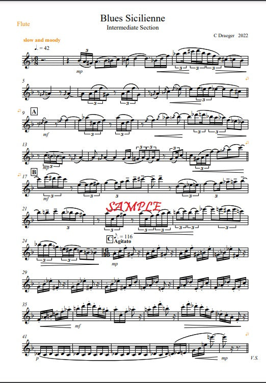 Draeger, Christine - Blues Sicilienne for flute and piano