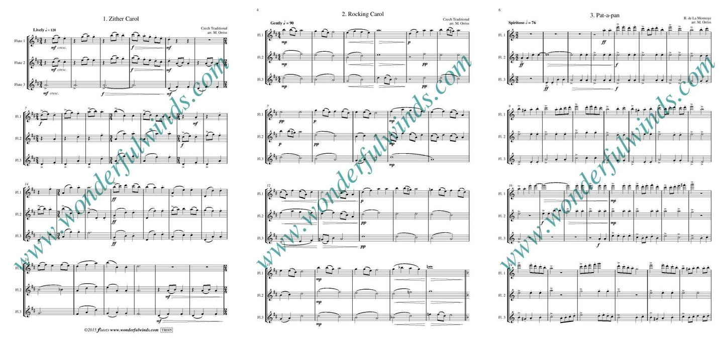 Trad./Monnoye: Three Carols for three flutes