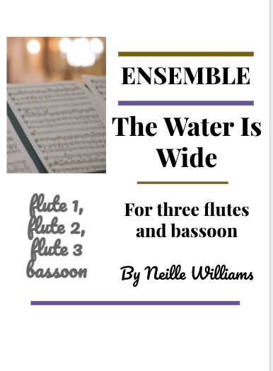 Williams, N - The Water is Wide For three flutes and bassoon (or bass clarinet). (Digital Download)