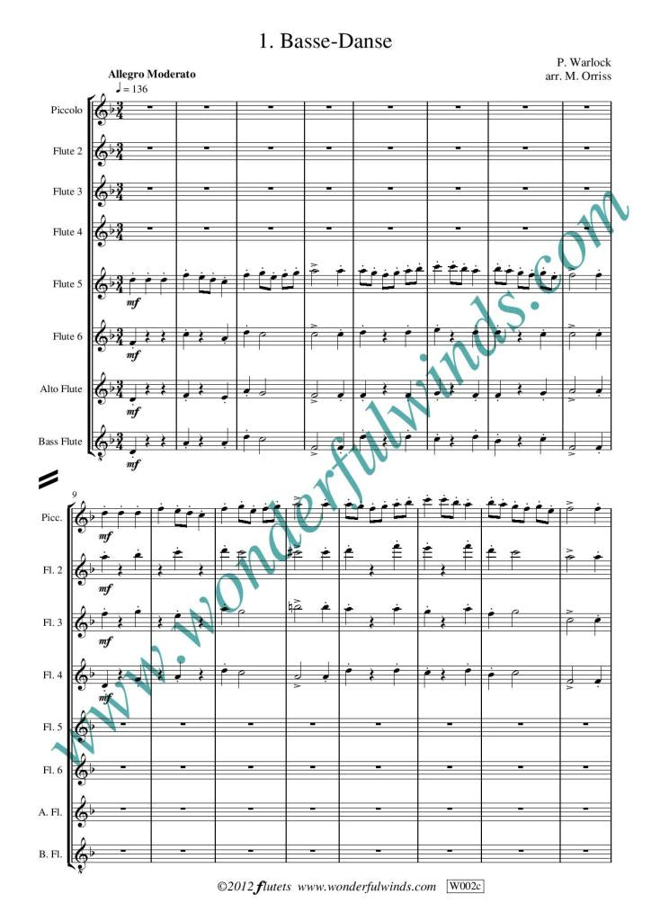 Warlock: Capriol Suite for ensemble - Digital Download