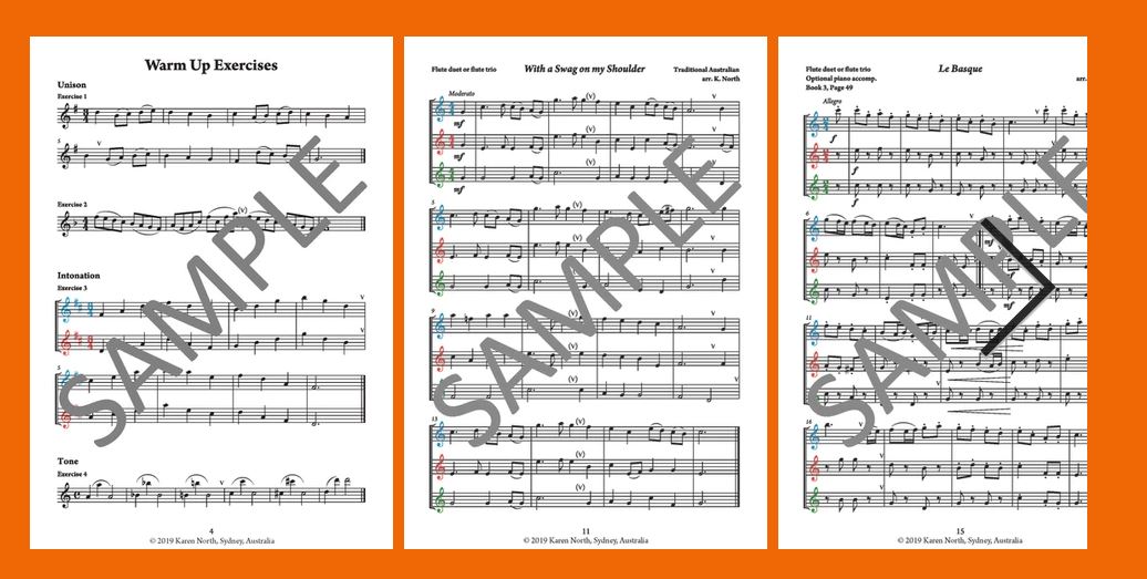 The Young Flute Player Book 5 Intermediate Duets & Trios (Instant Download)