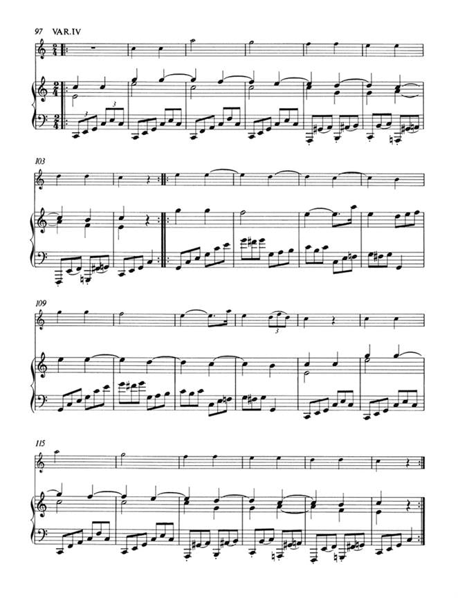Mozart Wolfgang Amadeus Variations on Ah, vous dirai-je Maman (12) (K.265).