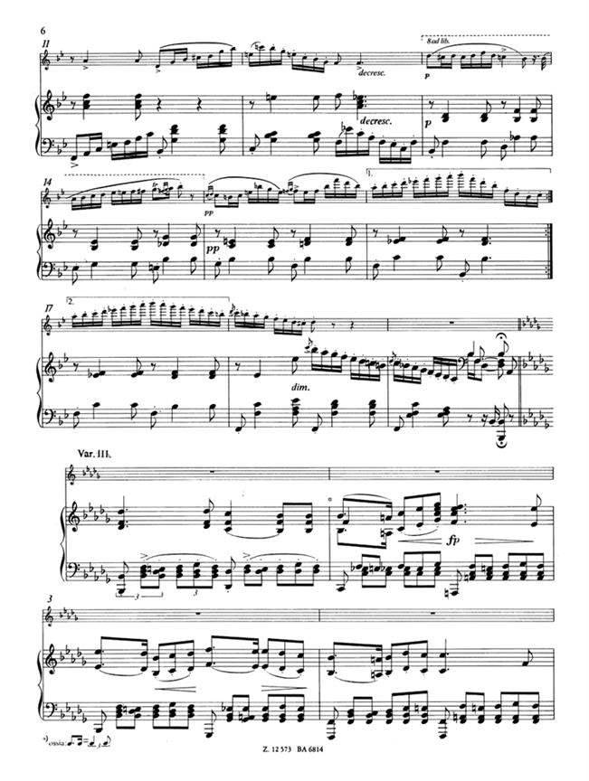 Schubert Franz Theme & Variations, Op.142 (D.935) after the Impromptu in B flat.