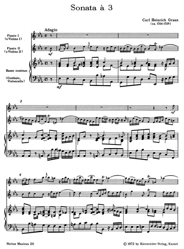 Graun Carl Heinrich - Sonata in E-flat.