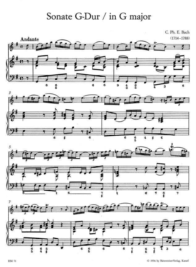 Bach Carl Philipp Emanuel - Sonatas (2), Vol.1: in G & E minor (Wq 123 & 124).