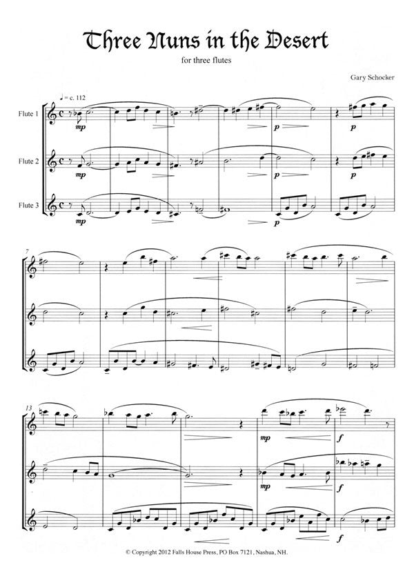 Schocker, Gary - Three Nuns in the Desert for 3 flutes
