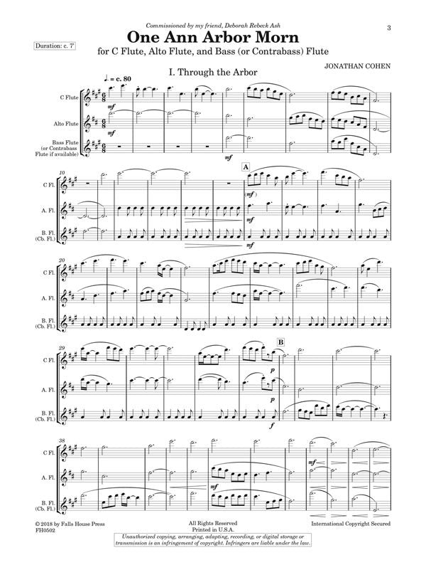 Cohen, Jonathan - One Ann Arbor Morn for 3 flutes