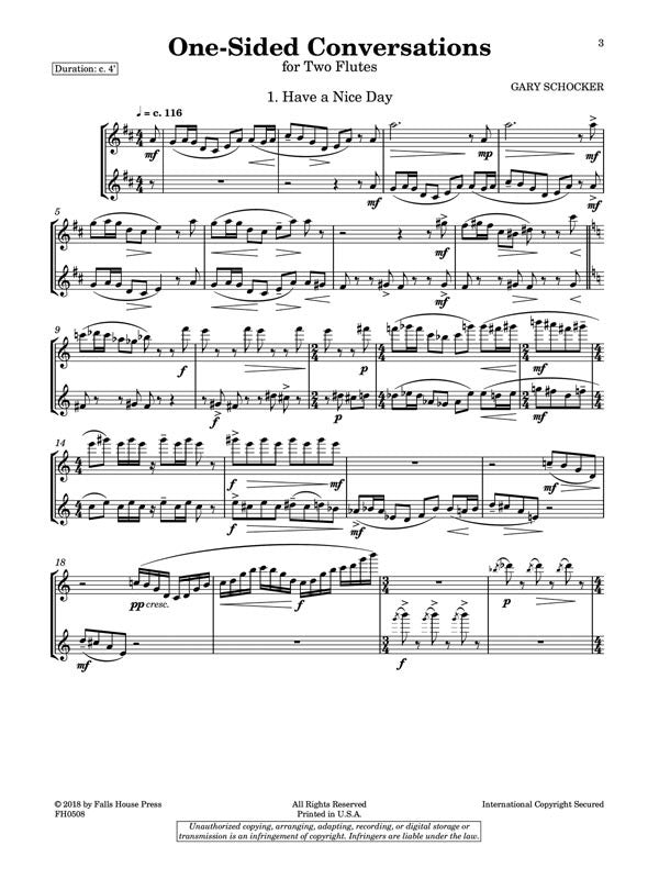 Schocker, Gary - One-Sided Conversations For Two Flutes