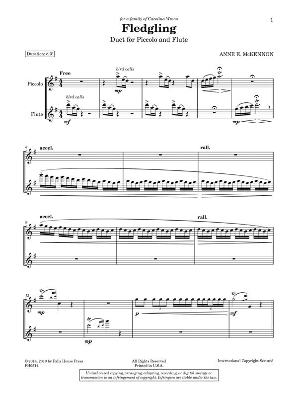 McKennon , A - Fledgling for Piccolo and Flute