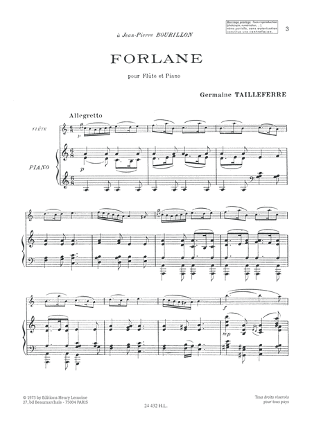 Tailleferre, Germaine - Forlane