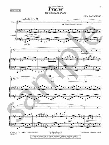 Harbeg, A - Prayer for flute and piano