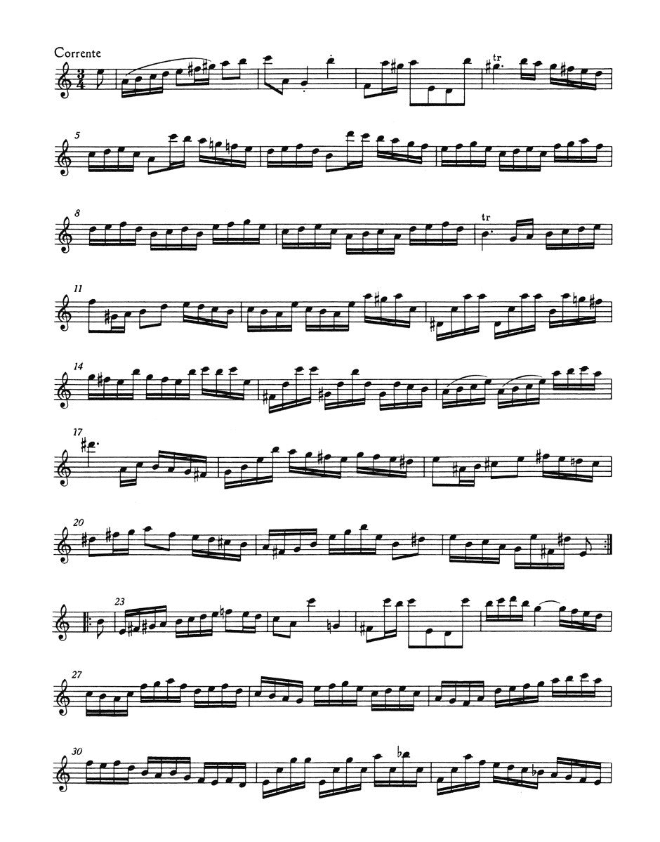 Bach, JS - Partita in A minor BWV 1013 for Solo Flute (Barenreiter)