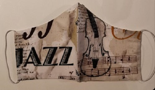 Three Ply Cotton Masks Music Pattern (Made in Australia)