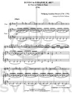 Mozart Stallman Rondo in D Major Two Flutes and Piano