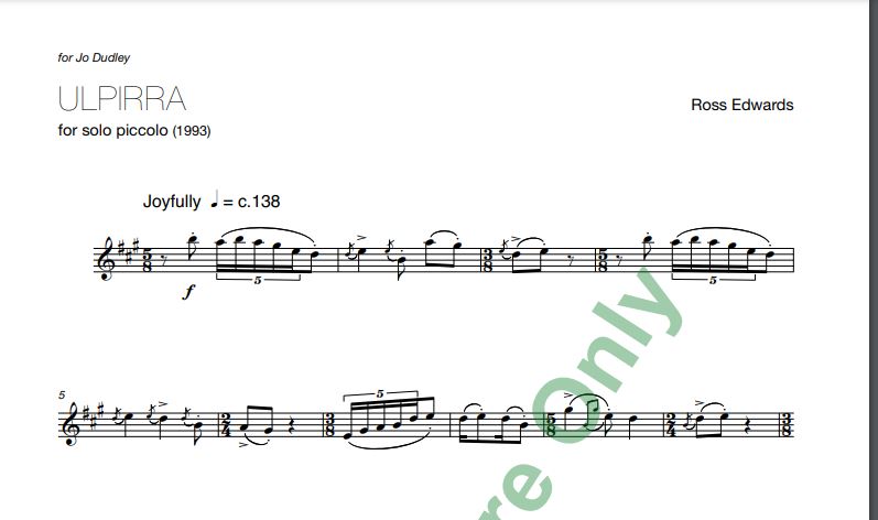 Edwards, R - Ulpirra : for solo piccolo
