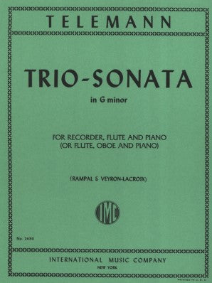 Telemann - Trio Sonata in G minor - for Recorder, Flute and Piano or Flute, Oboe and Piano