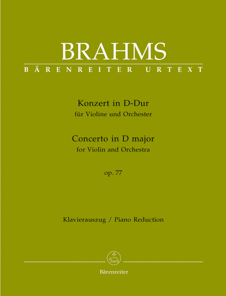 Brahms Violin Concerto in Major Op 77 Violin/Piano