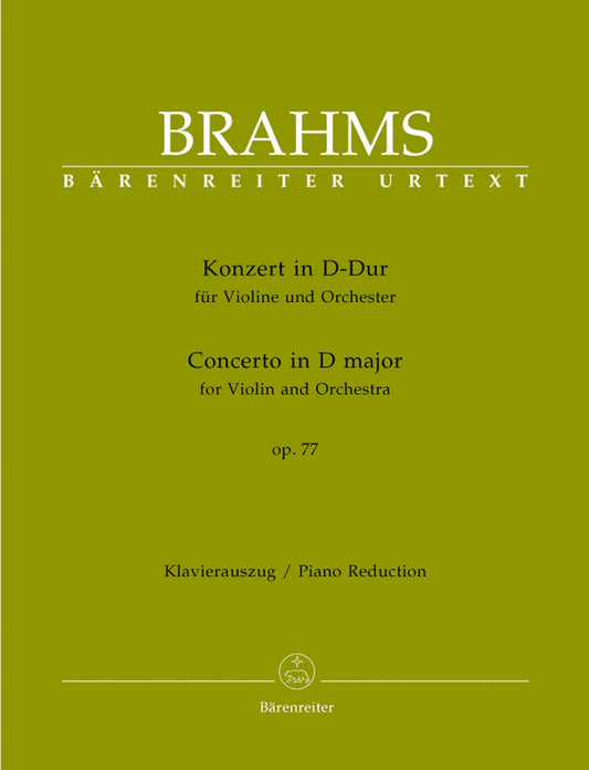 Brahms Violin Concerto in Major Op 77 Violin/Piano