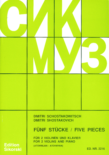 Shostakovich - 5 Pieces - 2 Violins/Piano Accompaniment arranged by Atowmjan
