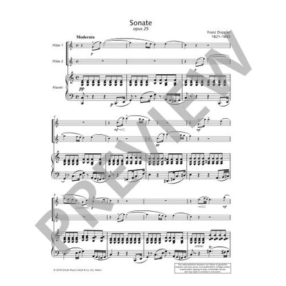 Doppler , Albert Franz , András Adorján (Editor) Sonata 2 flutes and piano