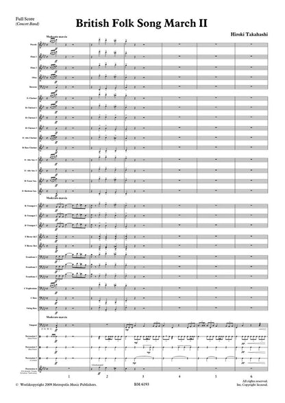 Takahashi - British Folk Song March II (Full Score and Parts) for wind band