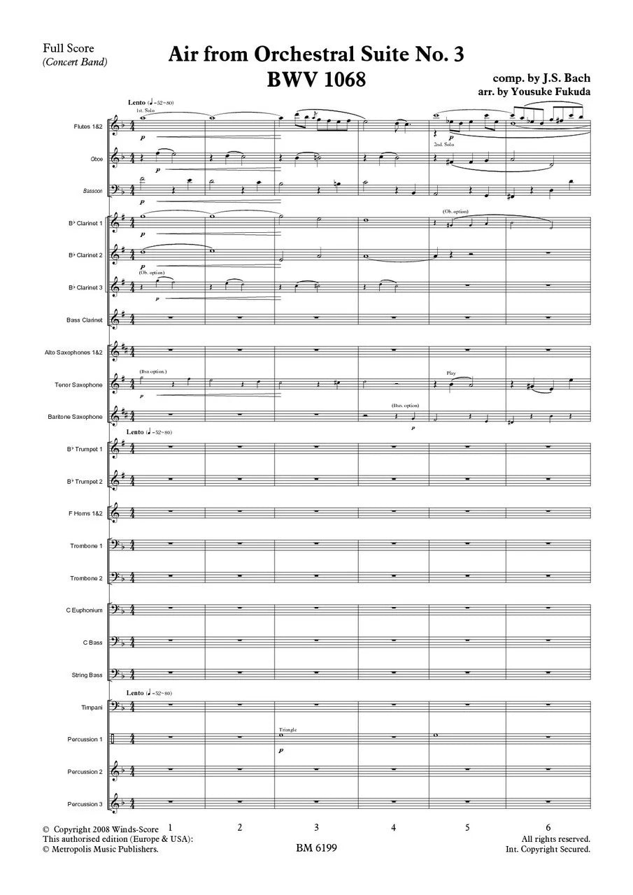 Bach - Air from Orchestral Suite No.3 BWV 1068 (arr. Fukuda)