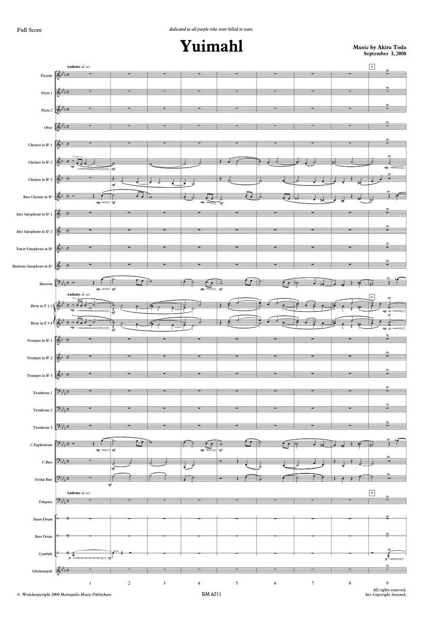 Toda - Yuimahl - for wind band