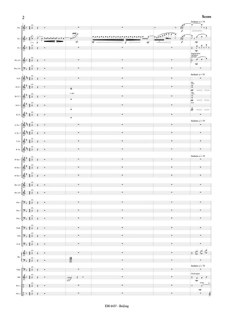 Brosse - Postcard from Beijing (Full Score and Parts)