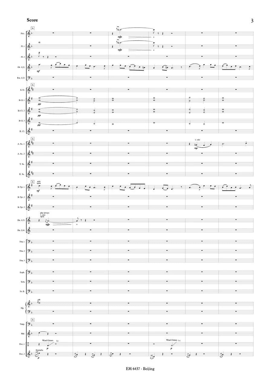 Brosse - Postcard from Beijing (Full Score and Parts)