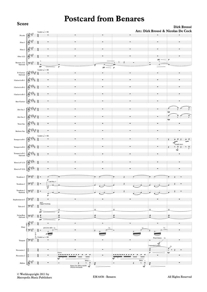 Brosse - Postcard from Benares (Full Score and Parts)