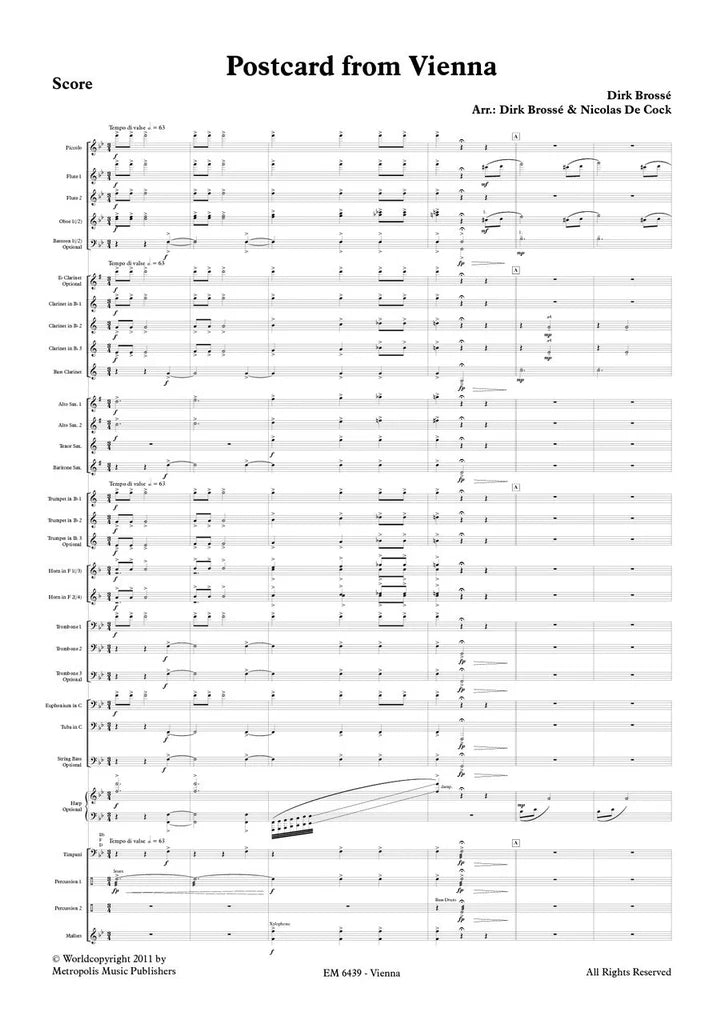 Brosse - Postcard from Vienna (Full Score and Parts)