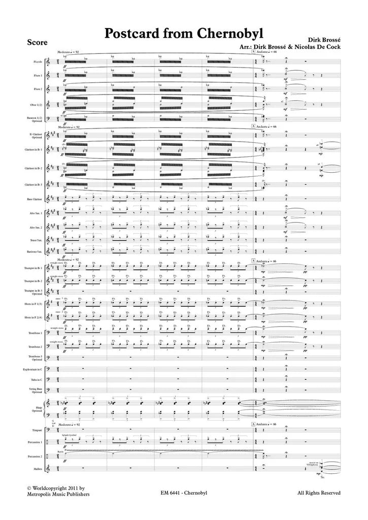 Brosse - Postcard from Chernobyl (Full Score and Parts)