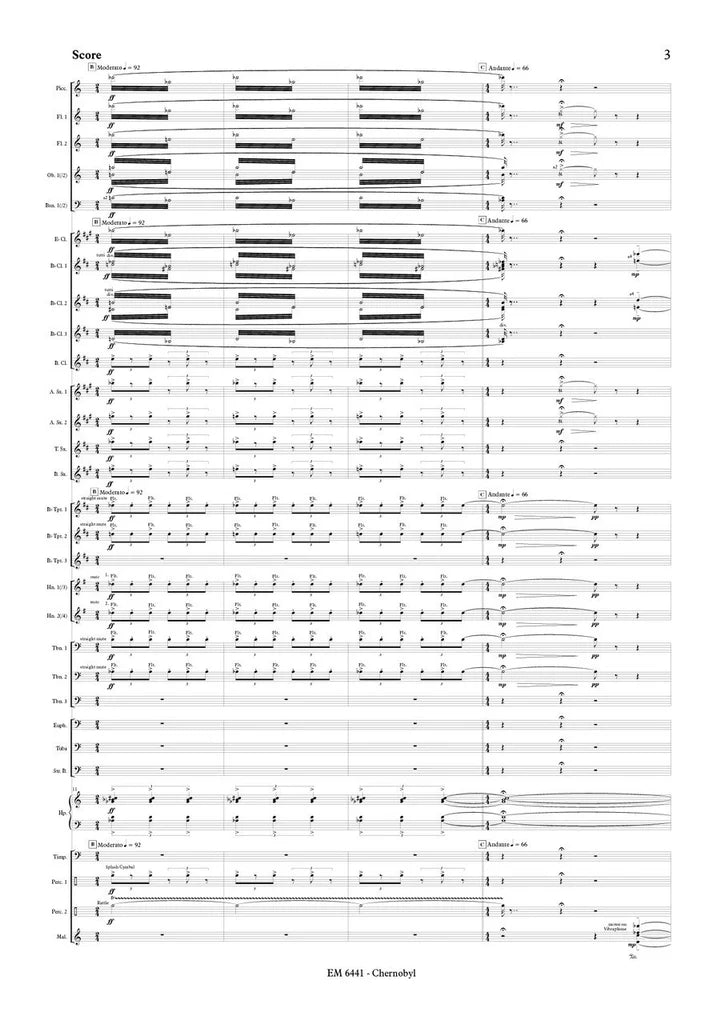 Brosse - Postcard from Chernobyl (Full Score and Parts)