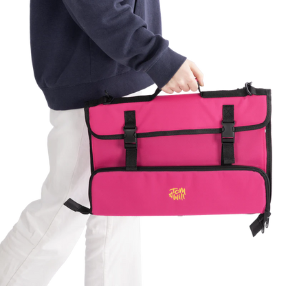 Tom & Will music case with long accessory pocket in Pink