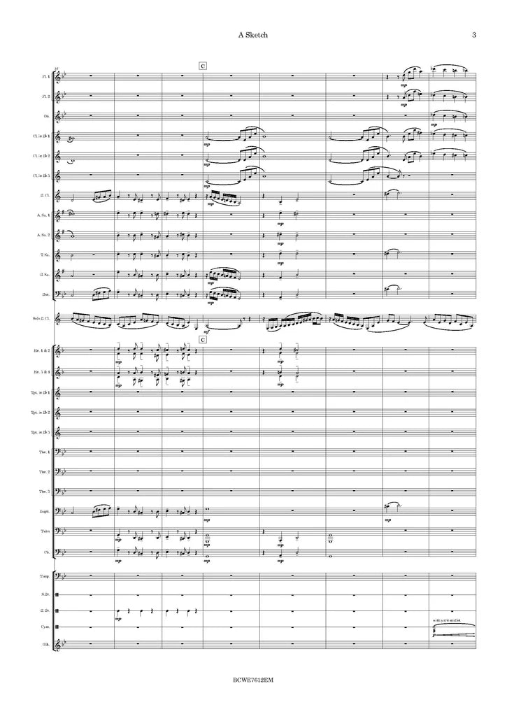 Toda - A Sketch for Bass Clarinet Solo and Wind Band