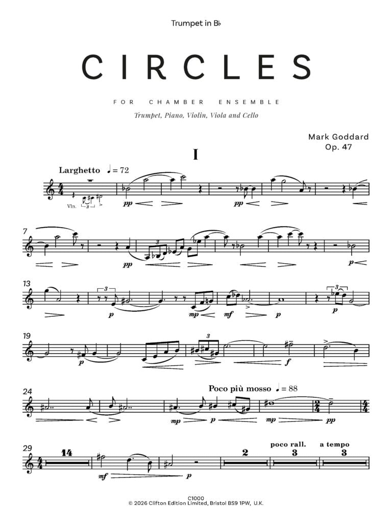 Goddard Mark - Circles for Chamber Ensemble Five Orbits for Chamber Ensemble- Digital Download