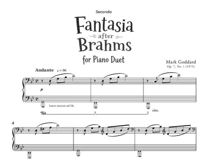Godard, M - Fantasia after Brahms - Piano Duets and solos (Digital Download)
