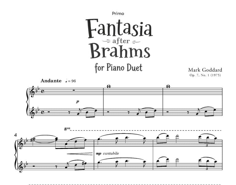 Godard, M - Fantasia after Brahms - Piano Duets and solos (Digital Download)