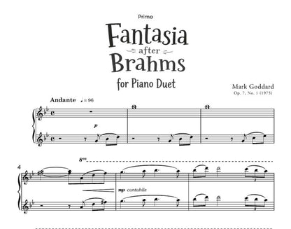Godard, M - Fantasia after Brahms - Piano Duets and solos (Digital Download)