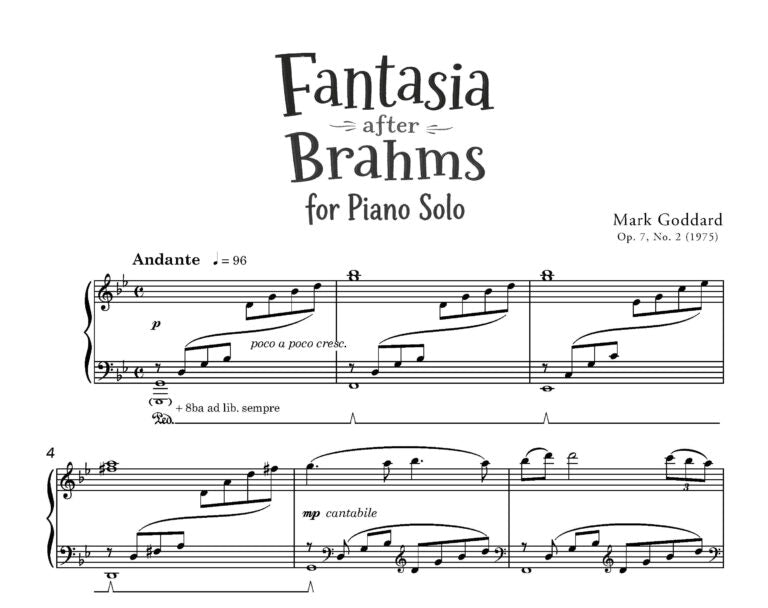 Godard, M - Fantasia after Brahms - Piano Duets and solos (Digital Download)