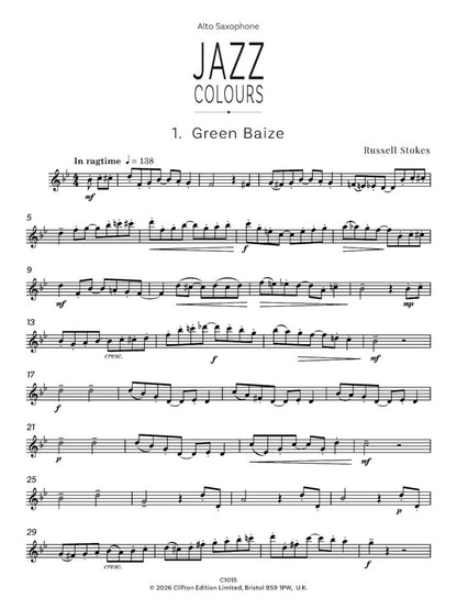 Stokes, Russell - Jazz Colours for Alto Saxophone and Piano- Digital Download