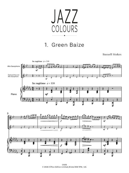 Stokes, Russell - Jazz Colours for Alto Saxophone and Piano- Digital Download