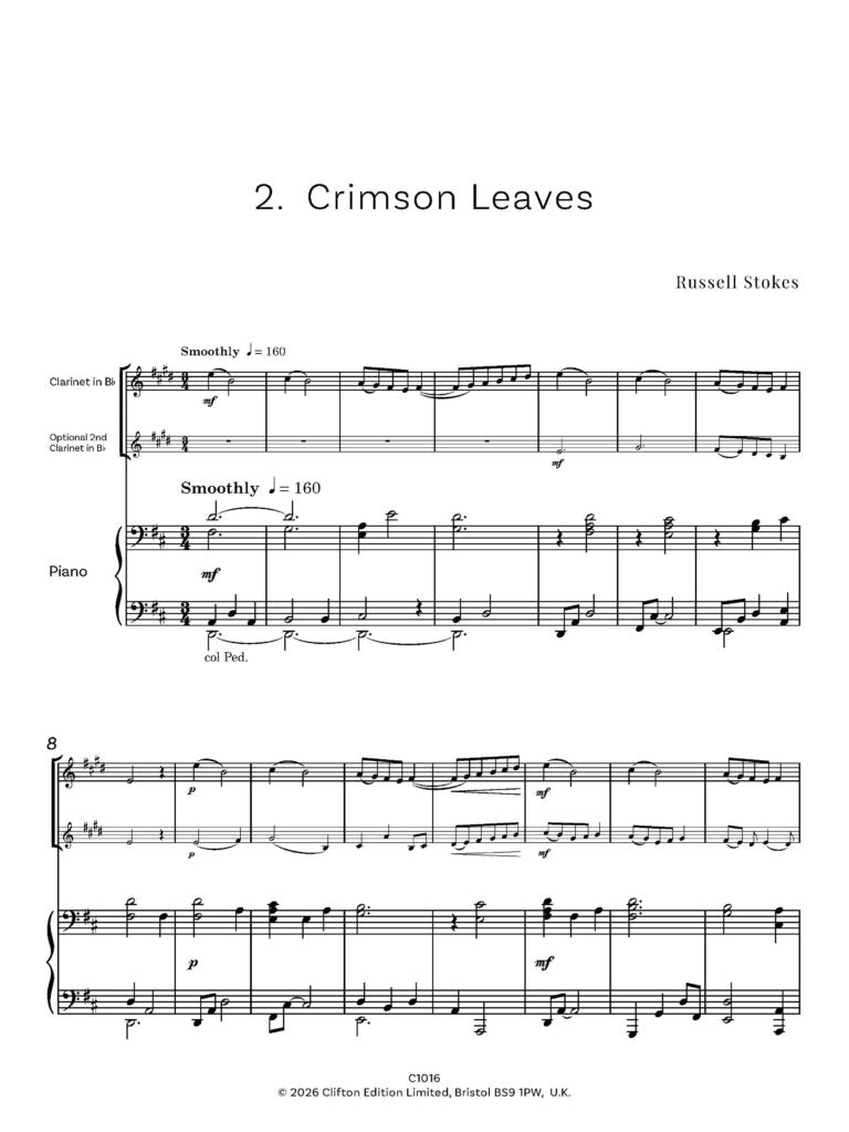 Stokes, Russell - Jazz Colours for Clarinet in Bb and Piano - (Digital Download)