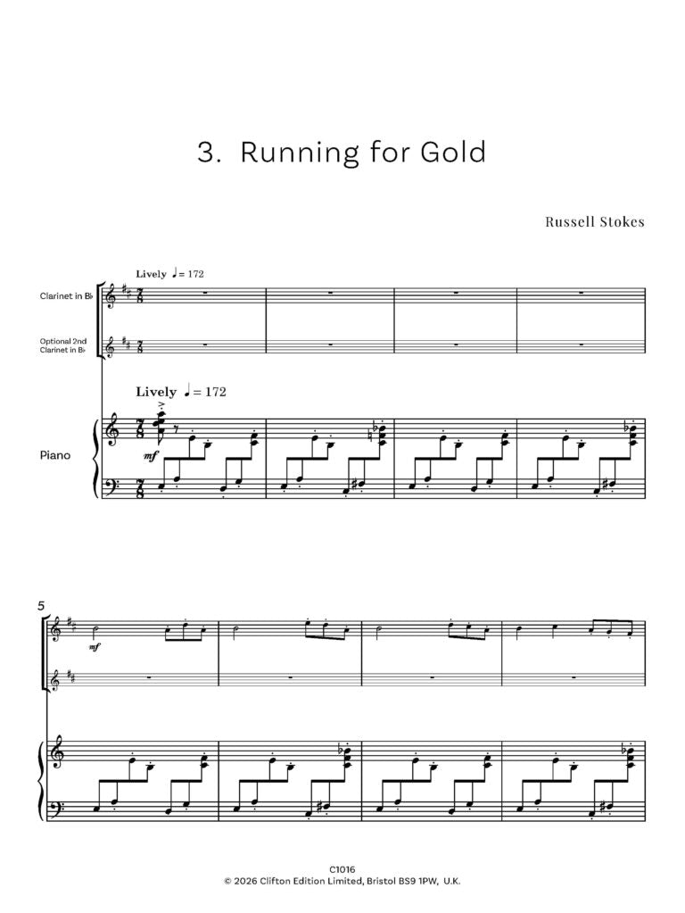 Stokes, Russell - Jazz Colours for Clarinet in Bb and Piano - (Digital Download)